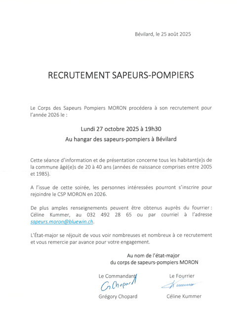 Sapeurs pompiers 2025