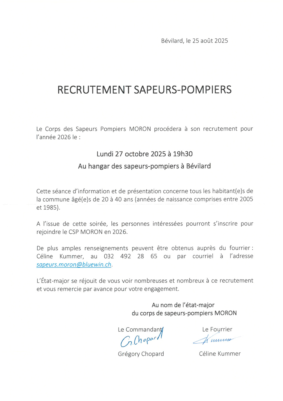 Sapeurs pompiers 2025