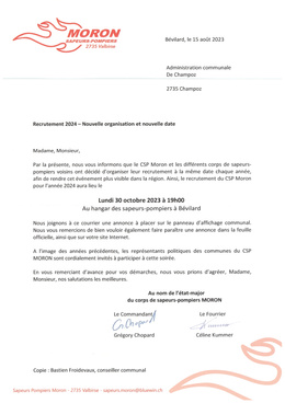 Recrutement Sapeur-Pompier 2024